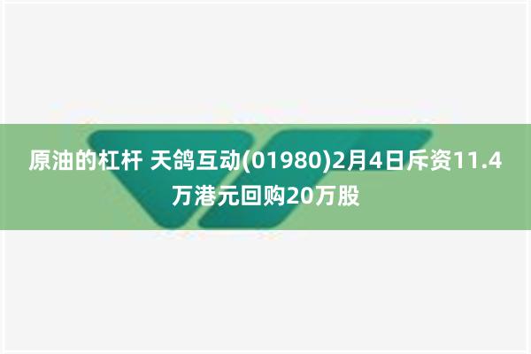 原油的杠杆 天鸽互动(01980)2月4日斥资11.4万港元回购20万股