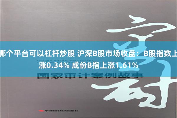 哪个平台可以杠杆炒股 沪深B股市场收盘：B股指数上涨0.34% 成份B指上涨1.61%